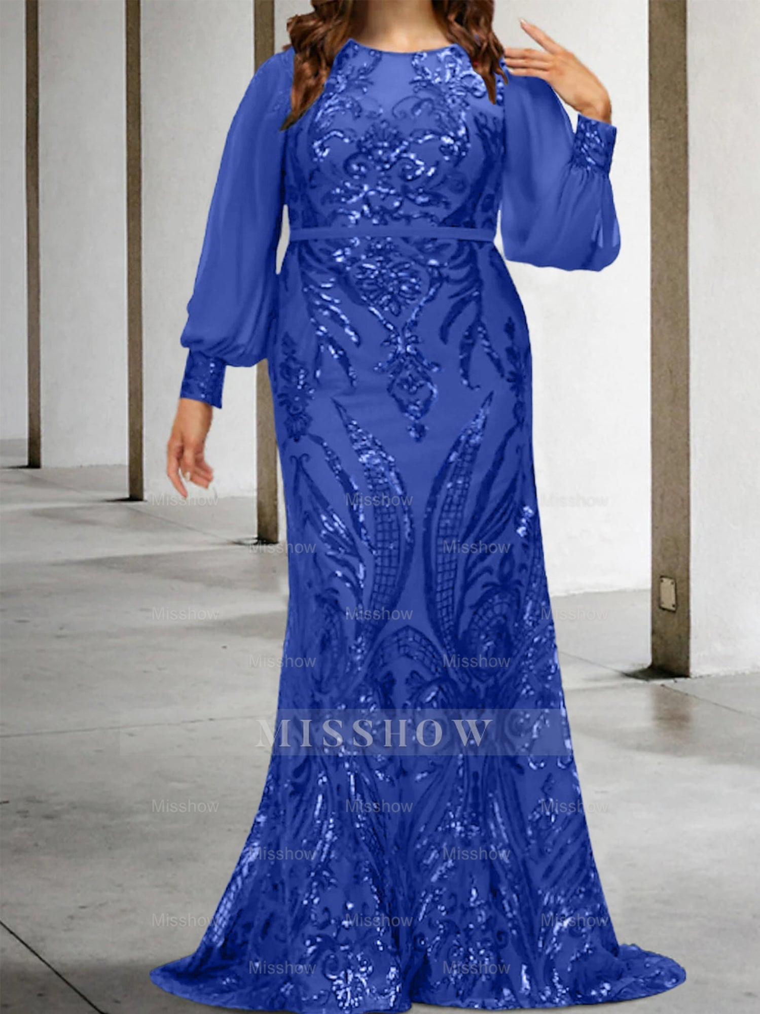 Sequined Mother of the Bride Sheath or Column Gowns
