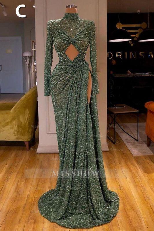 Sexy Long Mint Green Sequins Prom Evening Dresses Mermaid Sexy Long Mint Green Sequins Prom Evening Dresses Mermaid