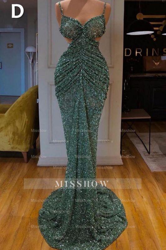 Sexy Long Mint Green Sequins Prom Evening Dresses Mermaid Sexy Long Mint Green Sequins Prom Evening Dresses Mermaid