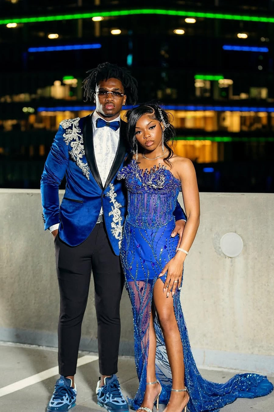 Sexy Long Royal Blue Sweetheart Sleeveless Mermaid Prom dress with Beadings and Slit