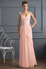 Pearl pink sweetheart beaded column prom dress