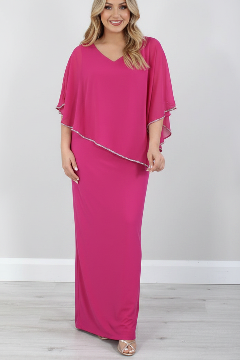 Sheath/Column 3/4 Length Sleeves Floor-Length Mother of the Bride Dresses