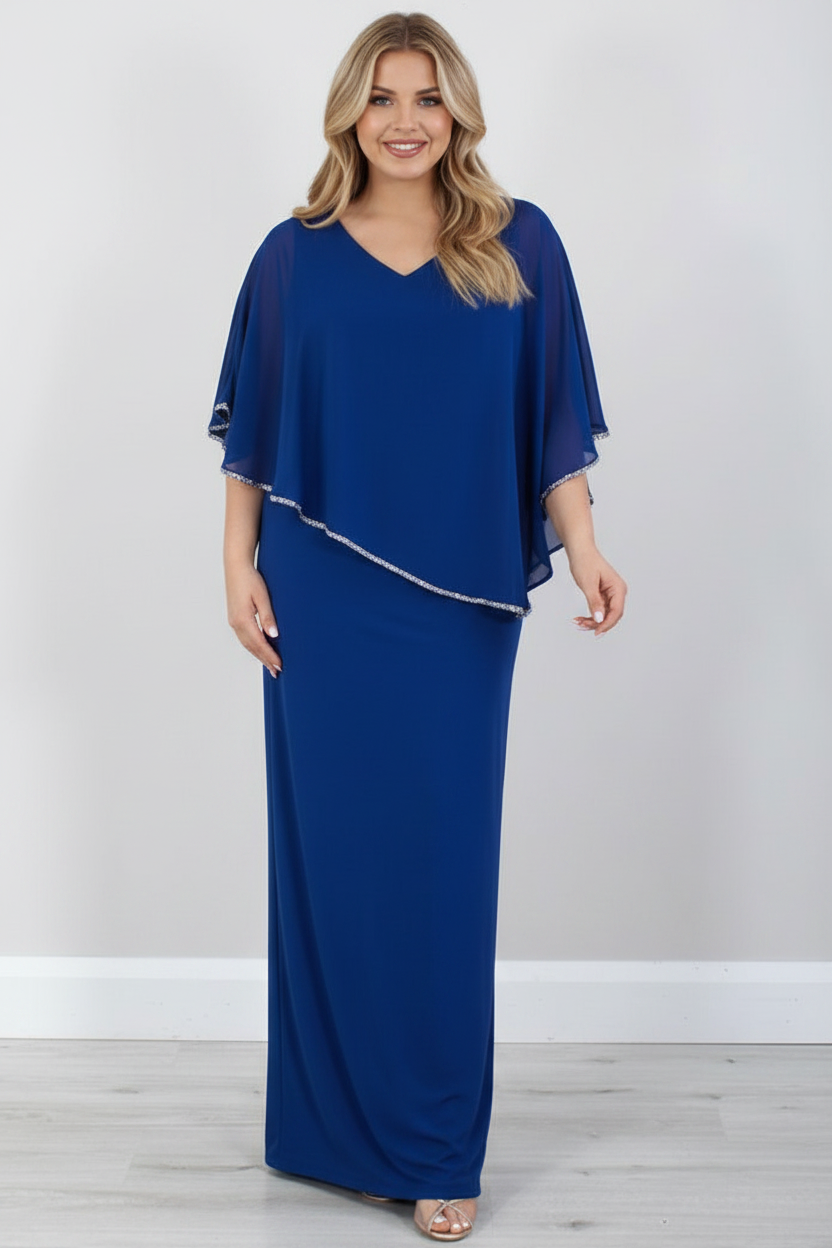 Sheath/Column 3/4 Length Sleeves Floor-Length Mother of the Bride Dresses