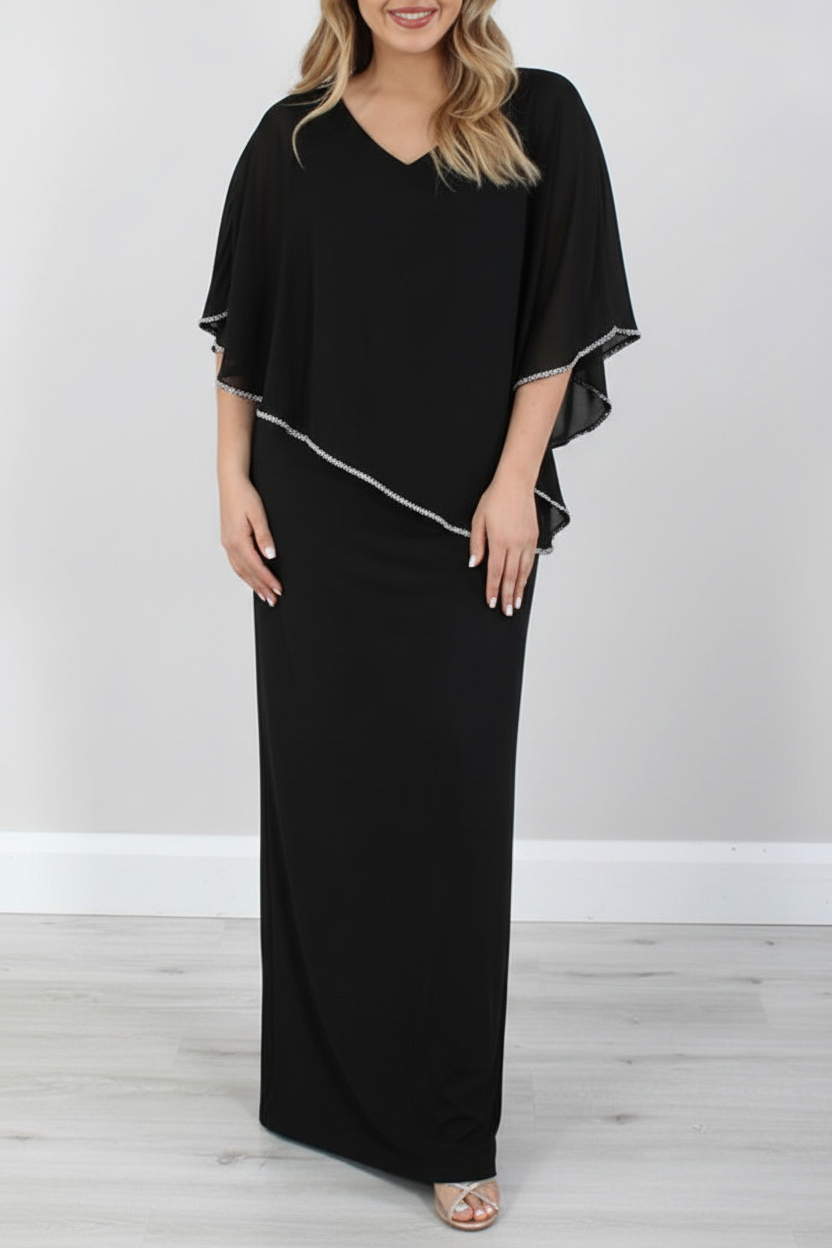 Sheath/Column 3/4 Length Sleeves Floor-Length Mother of the Bride Dresses