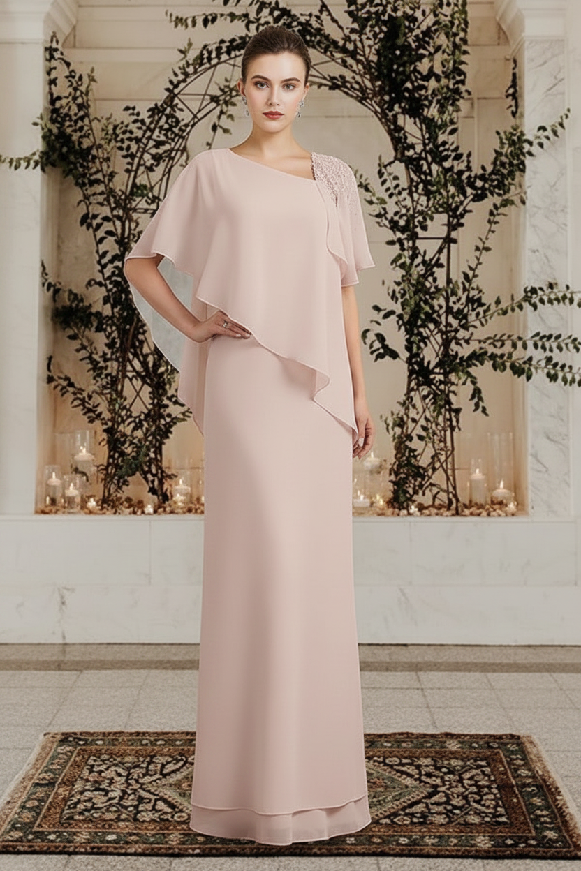 Sheath/Column Bateau Neck Floor-Length Mother of the Bride Dresses