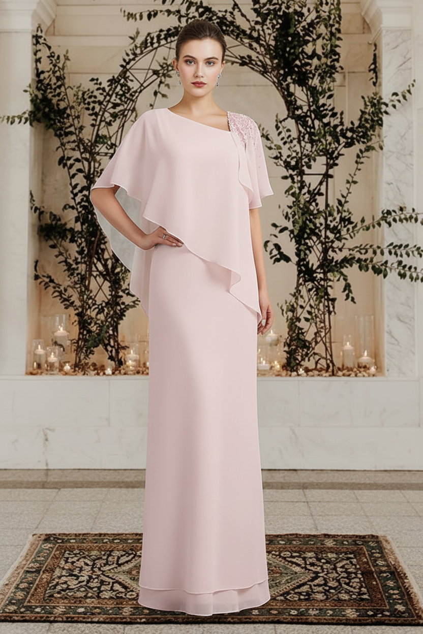 Sheath/Column Bateau Neck Floor-Length Mother of the Bride Dresses
