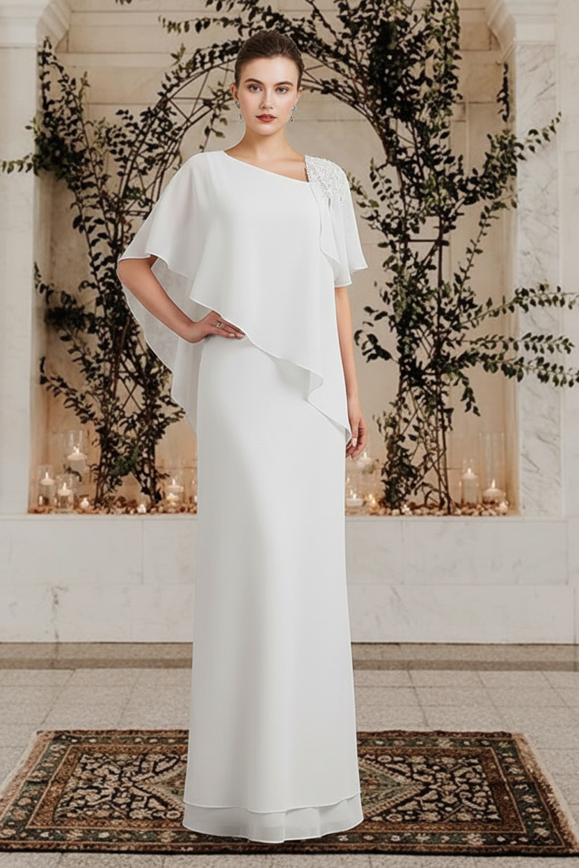 Sheath/Column Bateau Neck Floor-Length Mother of the Bride Dresses