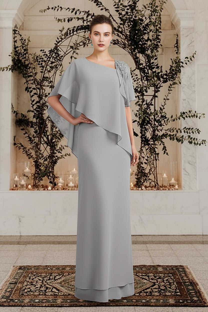 Sheath/Column Bateau Neck Floor-Length Mother of the Bride Dresses