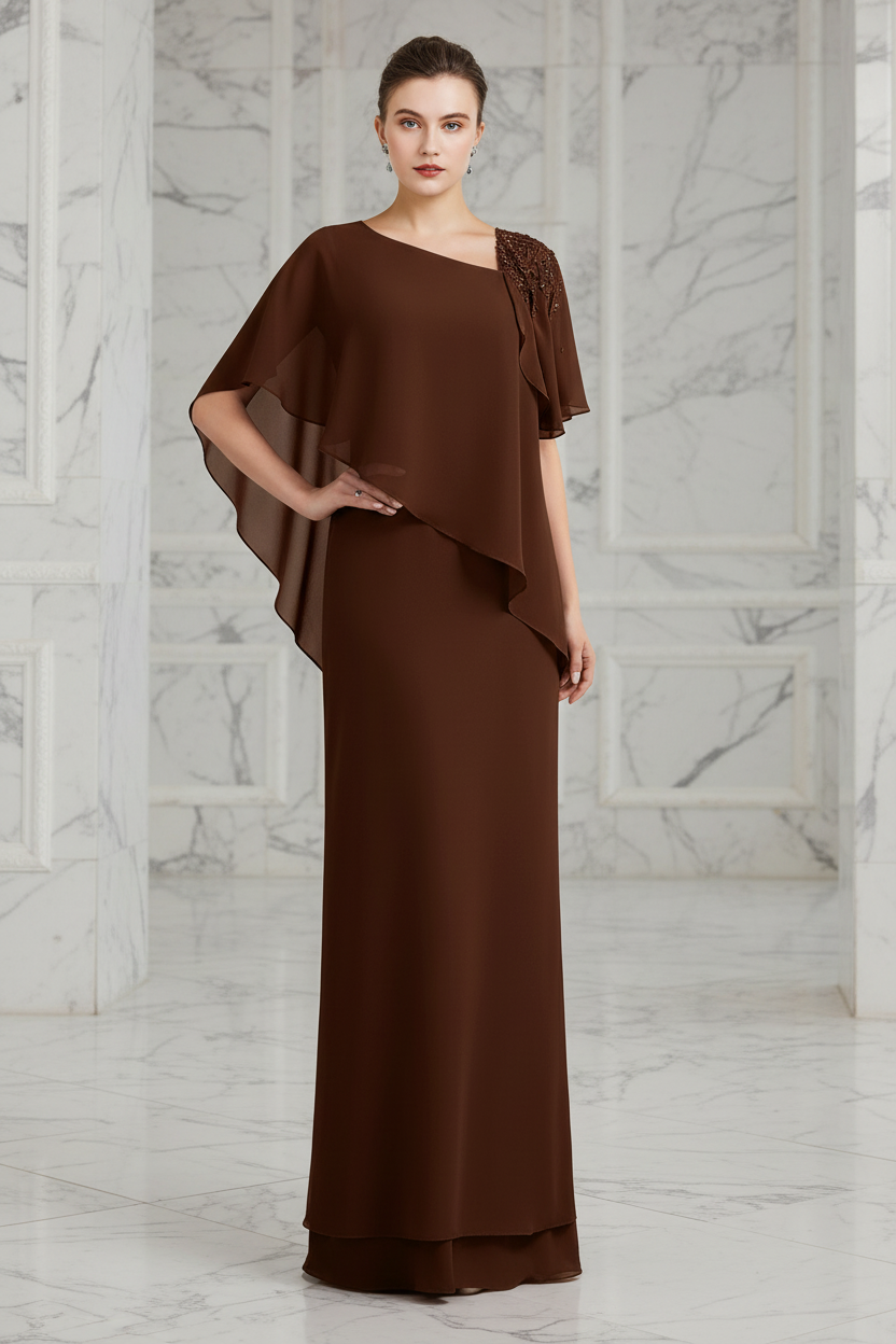 Sheath/Column Bateau Neck Floor-Length Mother of the Bride Dresses