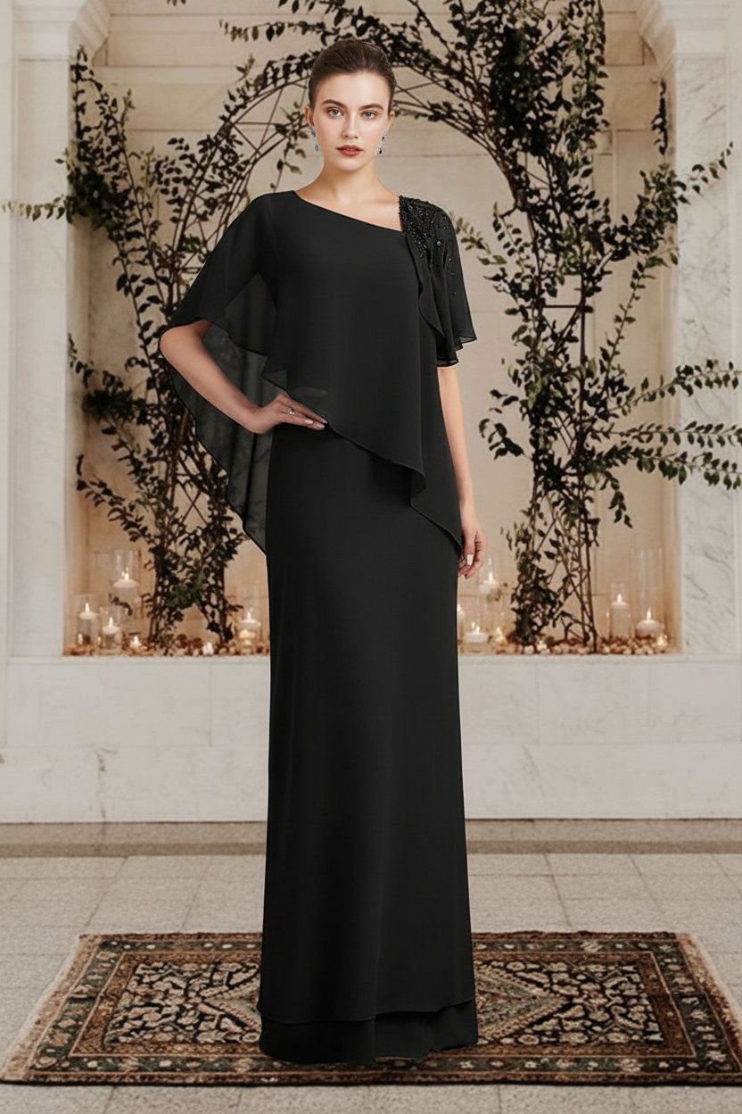 Sheath/Column Bateau Neck Floor-Length Mother of the Bride Dresses