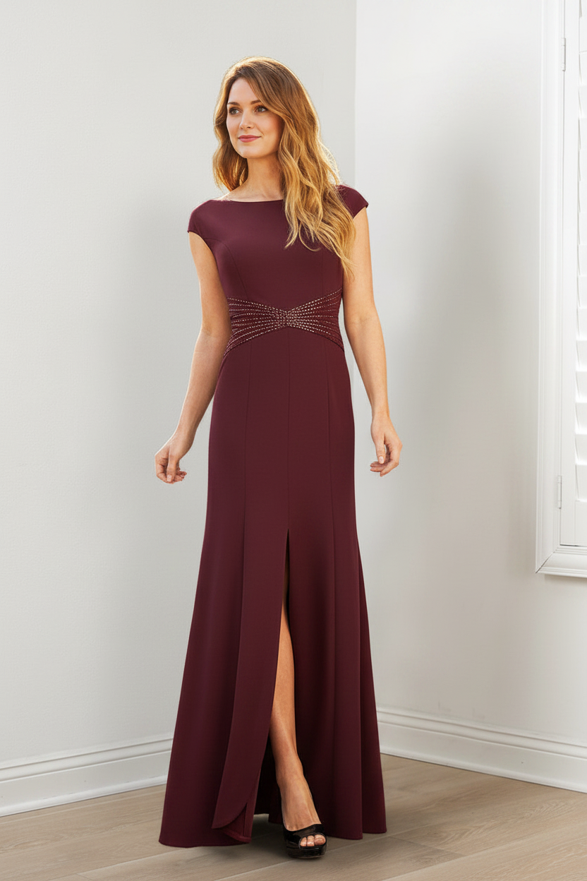 Sheath/Column Mother of the Bride Dresses with Split Side & Sequins