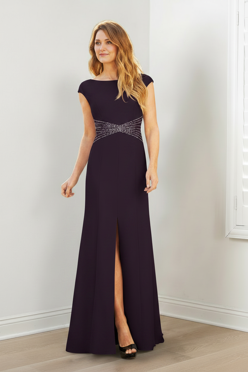 Sheath/Column Mother of the Bride Dresses with Split Side & Sequins