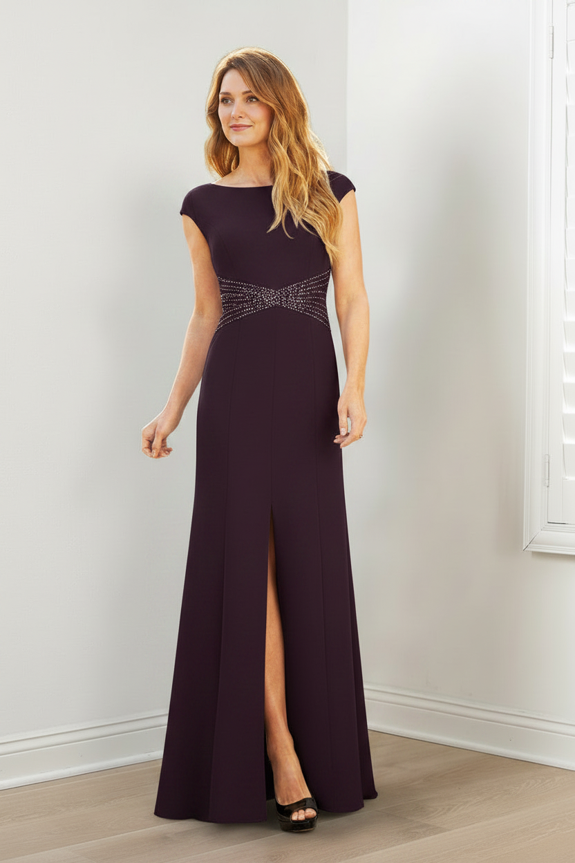 Sheath/Column Mother of the Bride Dresses with Split Side & Sequins