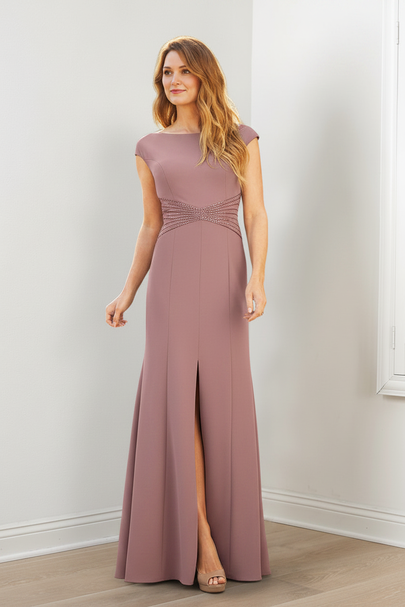 Sheath/Column Mother of the Bride Dresses with Split Side & Sequins