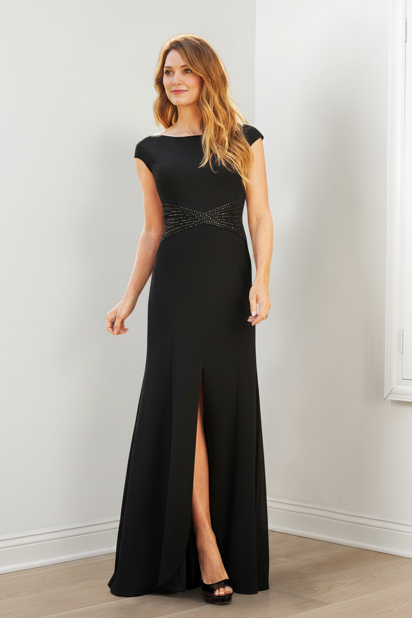 Sheath/Column Mother of the Bride Dresses with Split Side & Sequins