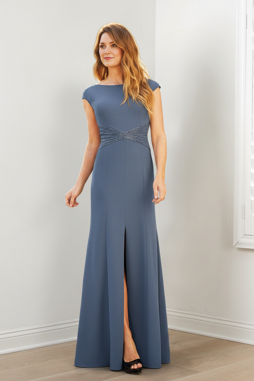 Sheath/Column Mother of the Bride Dresses with Split Side & Sequins