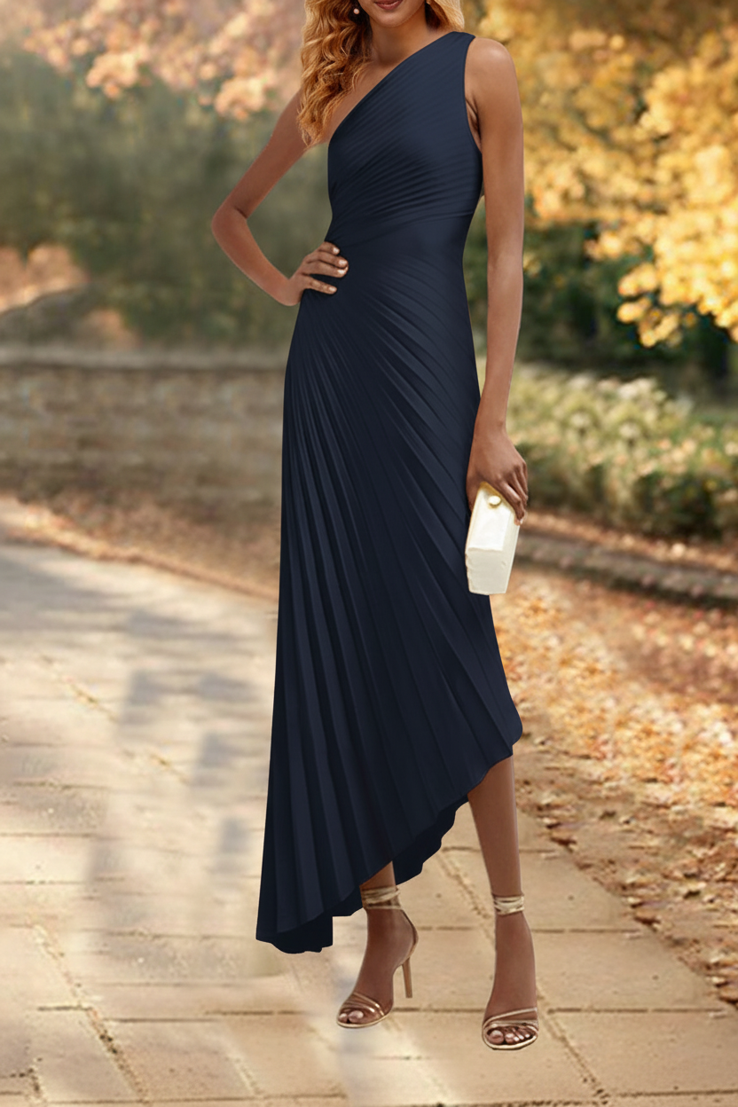 Sheath/Column One Shoulder Asymmetrical Floor-Length Mother of the Bride Dresses