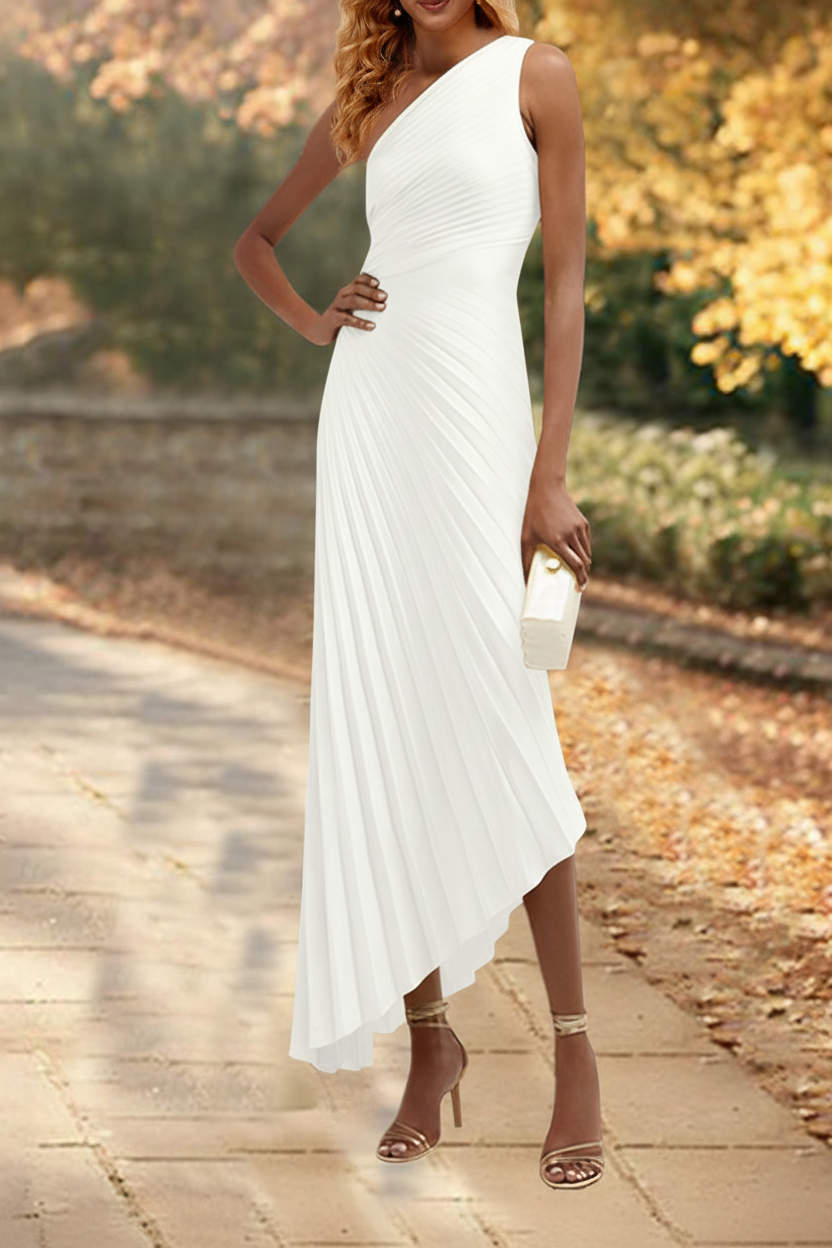 Sheath/Column One Shoulder Asymmetrical Floor-Length Mother of the Bride Dresses