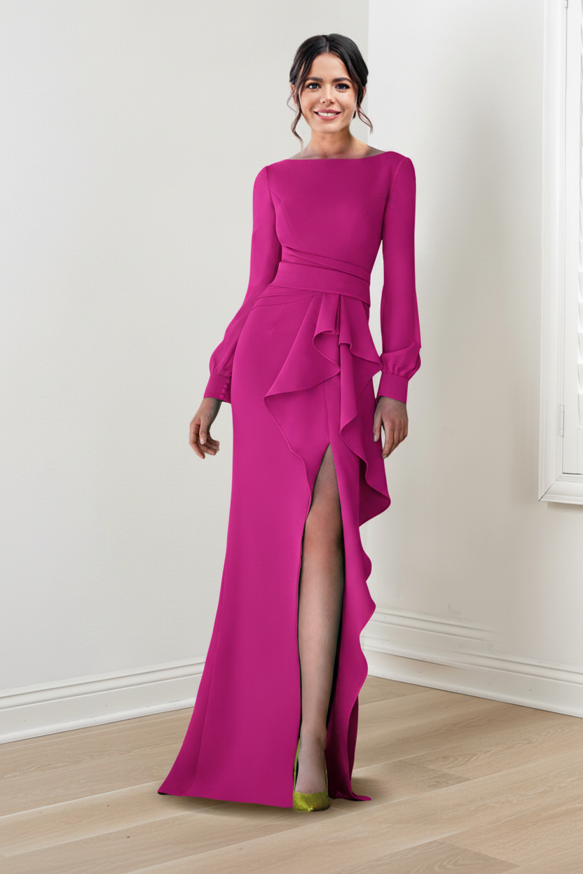 Sheath/Column Scoop Long Sleeves Mother of the Bride Dresses