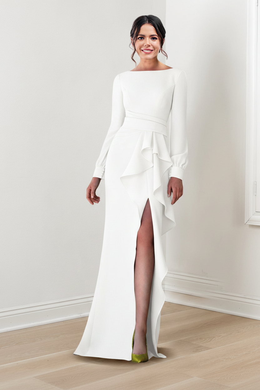 Sheath/Column Scoop Long Sleeves Mother of the Bride Dresses