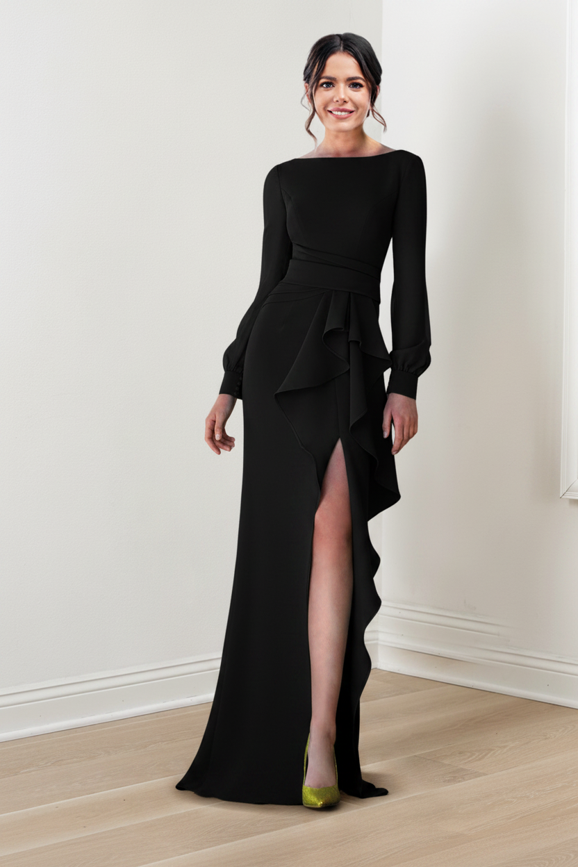 Sheath/Column Scoop Long Sleeves Mother of the Bride Dresses