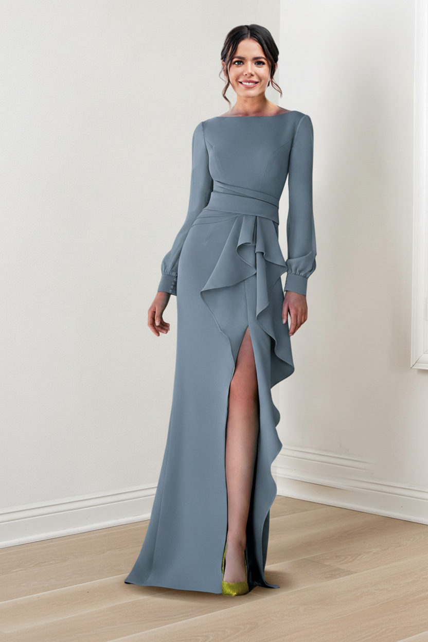 Sheath/Column Scoop Long Sleeves Mother of the Bride Dresses