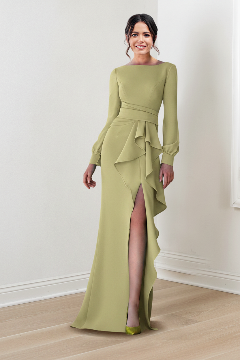 Sheath/Column Scoop Long Sleeves Mother of the Bride Dresses