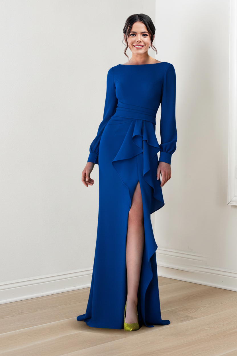Sheath/Column Scoop Long Sleeves Mother of the Bride Dresses
