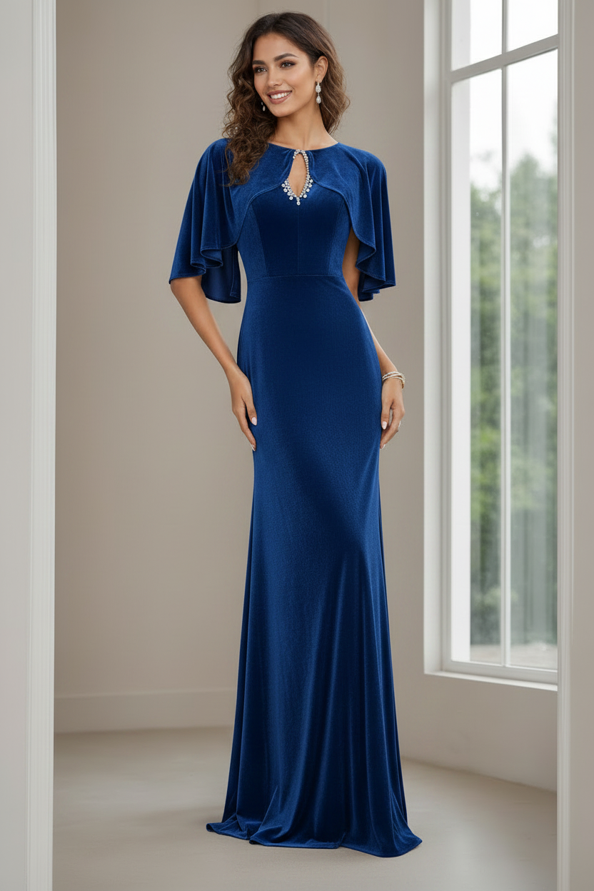 blue velvet mother of the bride dress Velvet Mother of the Bride Dresses