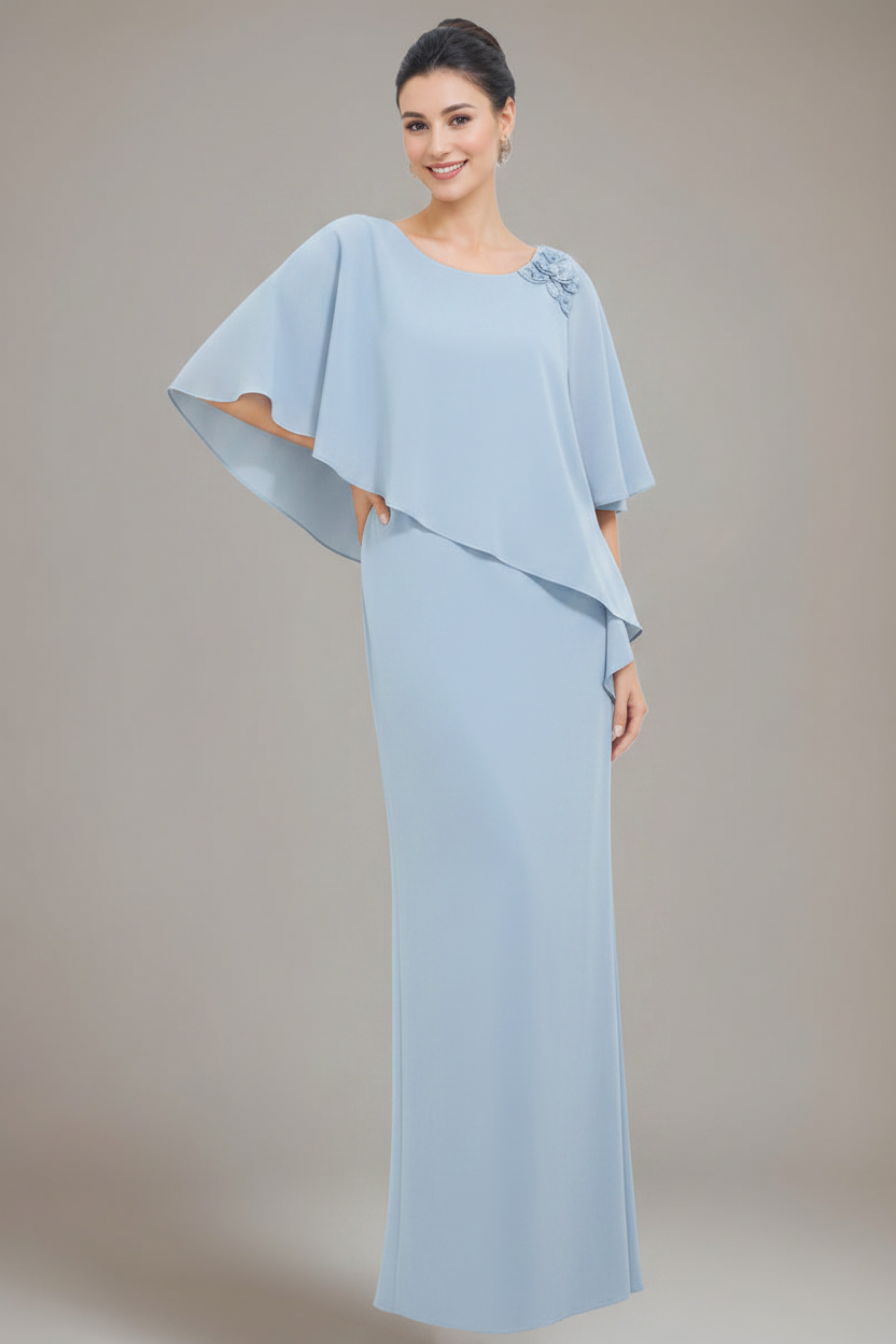 Sheath/Column Scoop Neck Mother Of The Bride & Groom Dresses with Appliques & Beadings