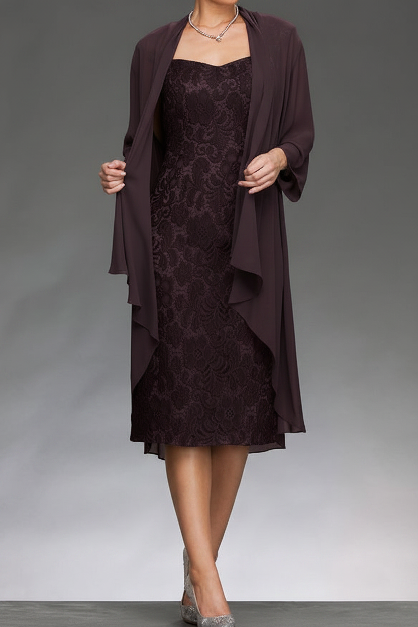 Sheath/Column Sleeveless Mother of the Bride Dresses with Applique & Jacket
