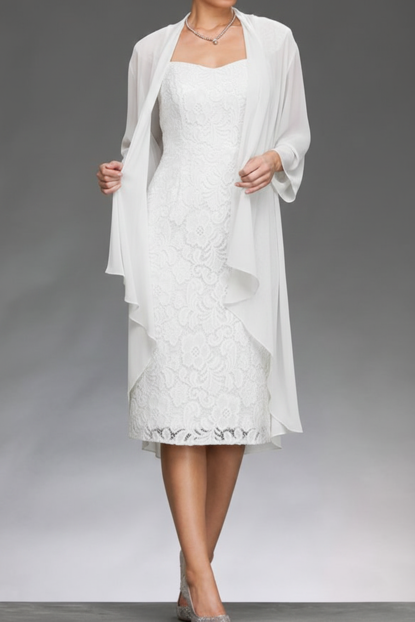 Sheath/Column Sleeveless Mother of the Bride Dresses with Applique & Jacket