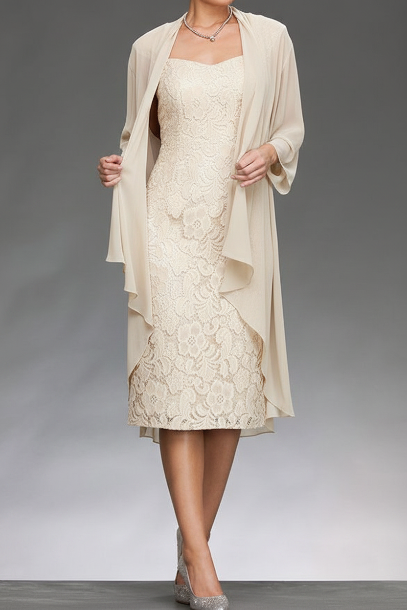 Sheath/Column Sleeveless Mother of the Bride Dresses with Applique & Jacket