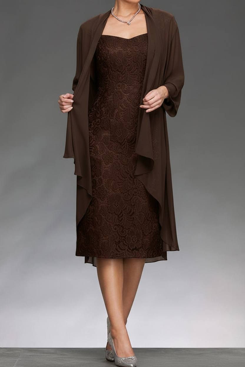 Sheath/Column Sleeveless Mother of the Bride Dresses with Applique & Jacket