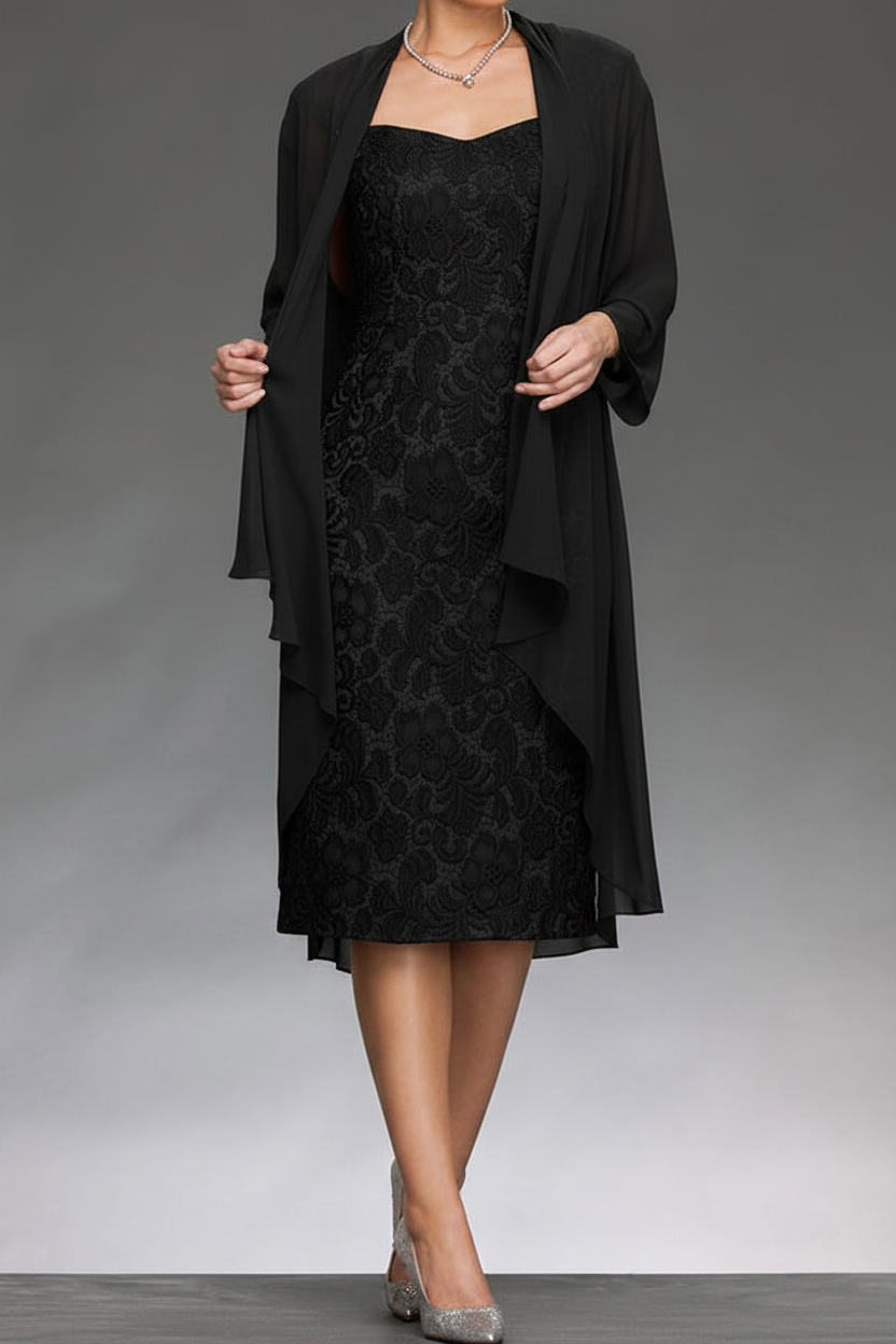 Sheath/Column Sleeveless Mother of the Bride Dresses with Applique & Jacket
