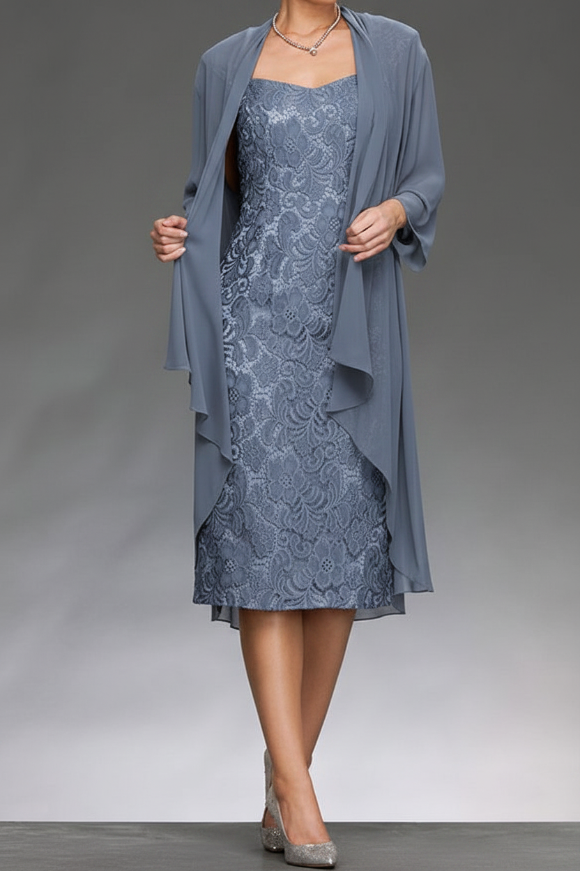 Sheath/Column Sleeveless Mother of the Bride Dresses with Applique & Jacket