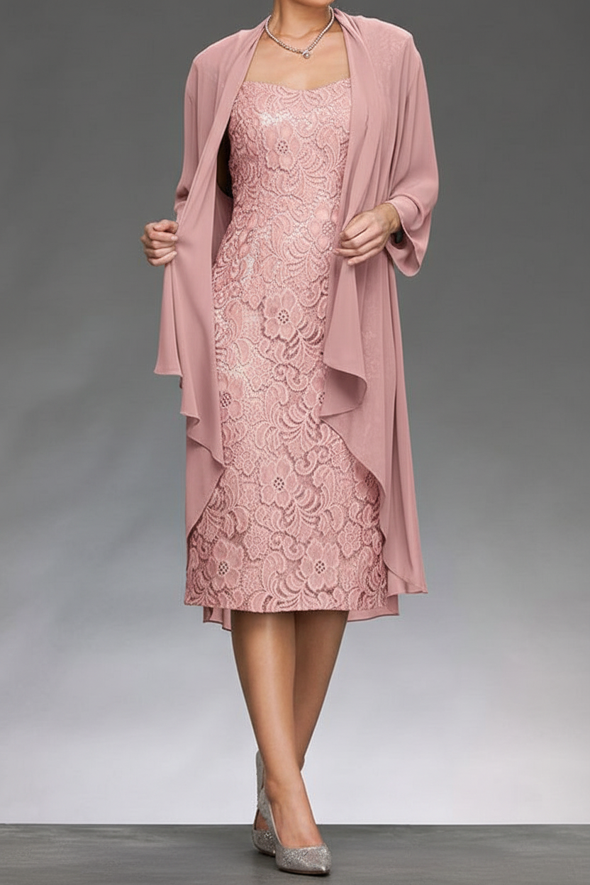 Sheath/Column Sleeveless Mother of the Bride Dresses with Applique & Jacket