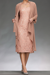 Sheath/Column Sleeveless Mother of the Bride Dresses with Applique & Jacket