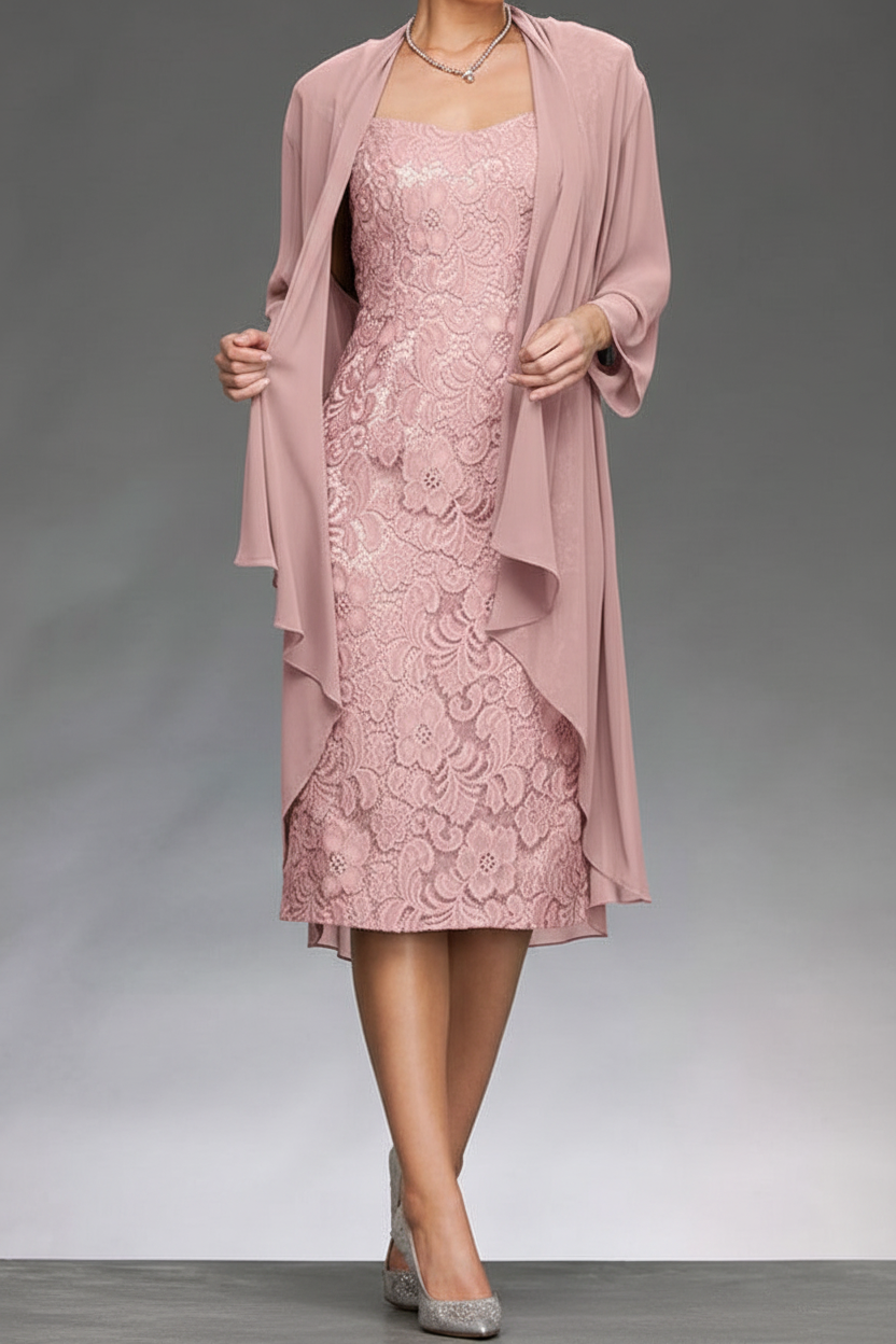 Sheath/Column Sleeveless Mother of the Bride Dresses with Applique & Jacket