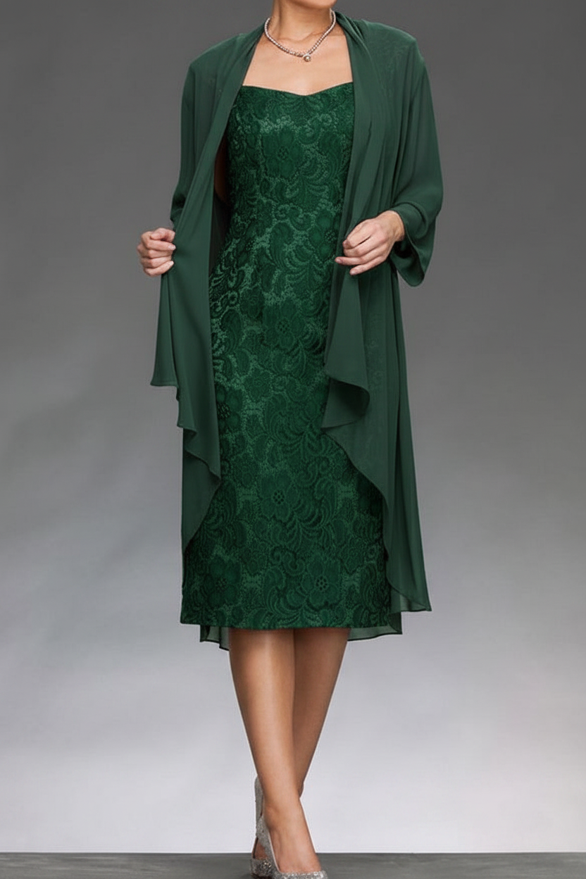 Sheath/Column Sleeveless Mother of the Bride Dresses with Applique & Jacket
