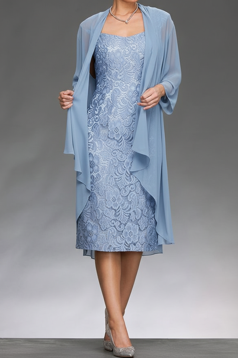 Sheath/Column Sleeveless Mother of the Bride Dresses with Applique & Jacket
