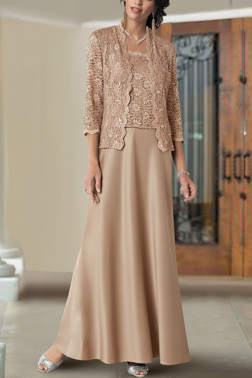 Sheath/Column Spaghetti Straps Floor-Length Mother of the Bride Dresses