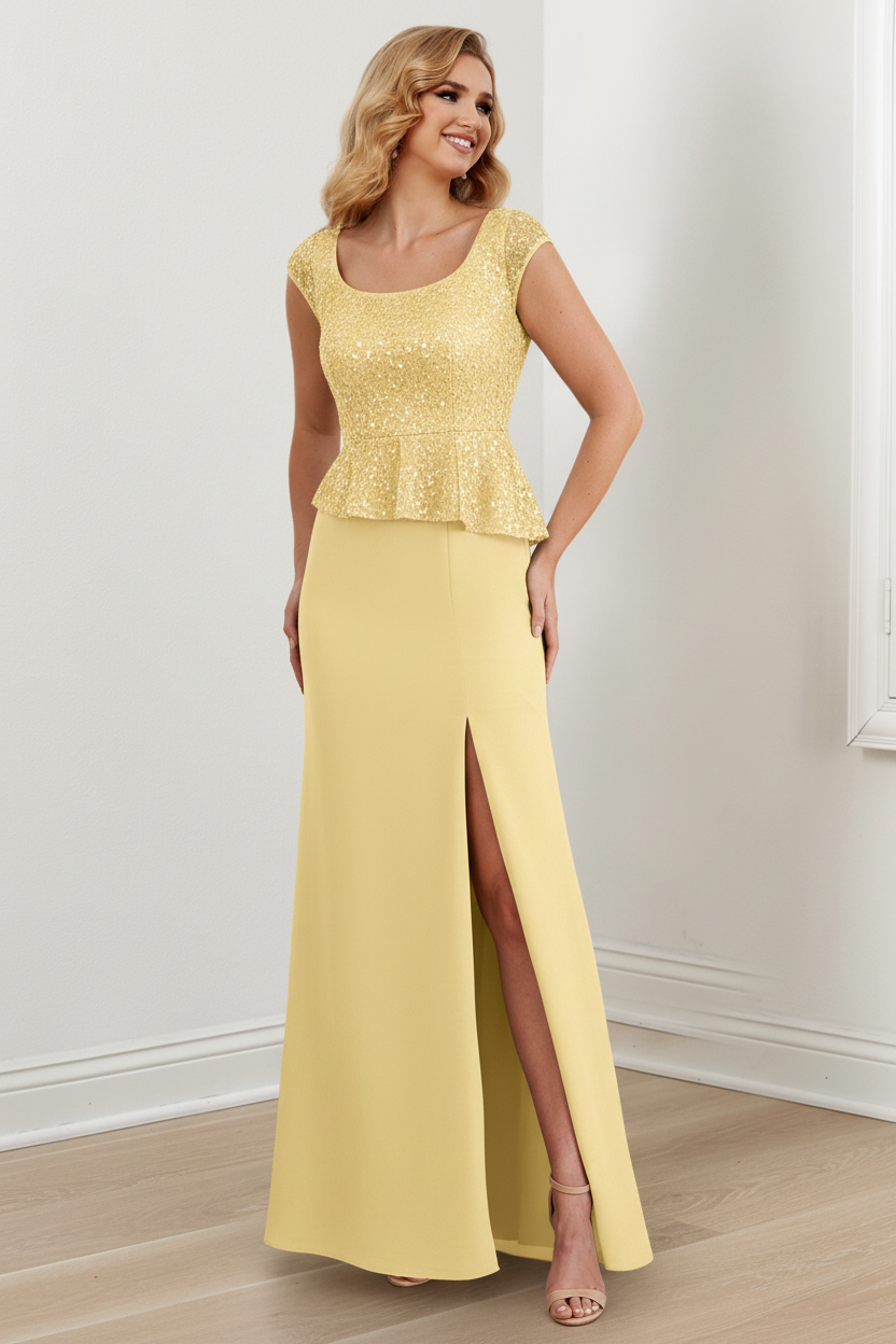 Sheath/Column Square Neck Floor-Length Mother of the Bride Dresses