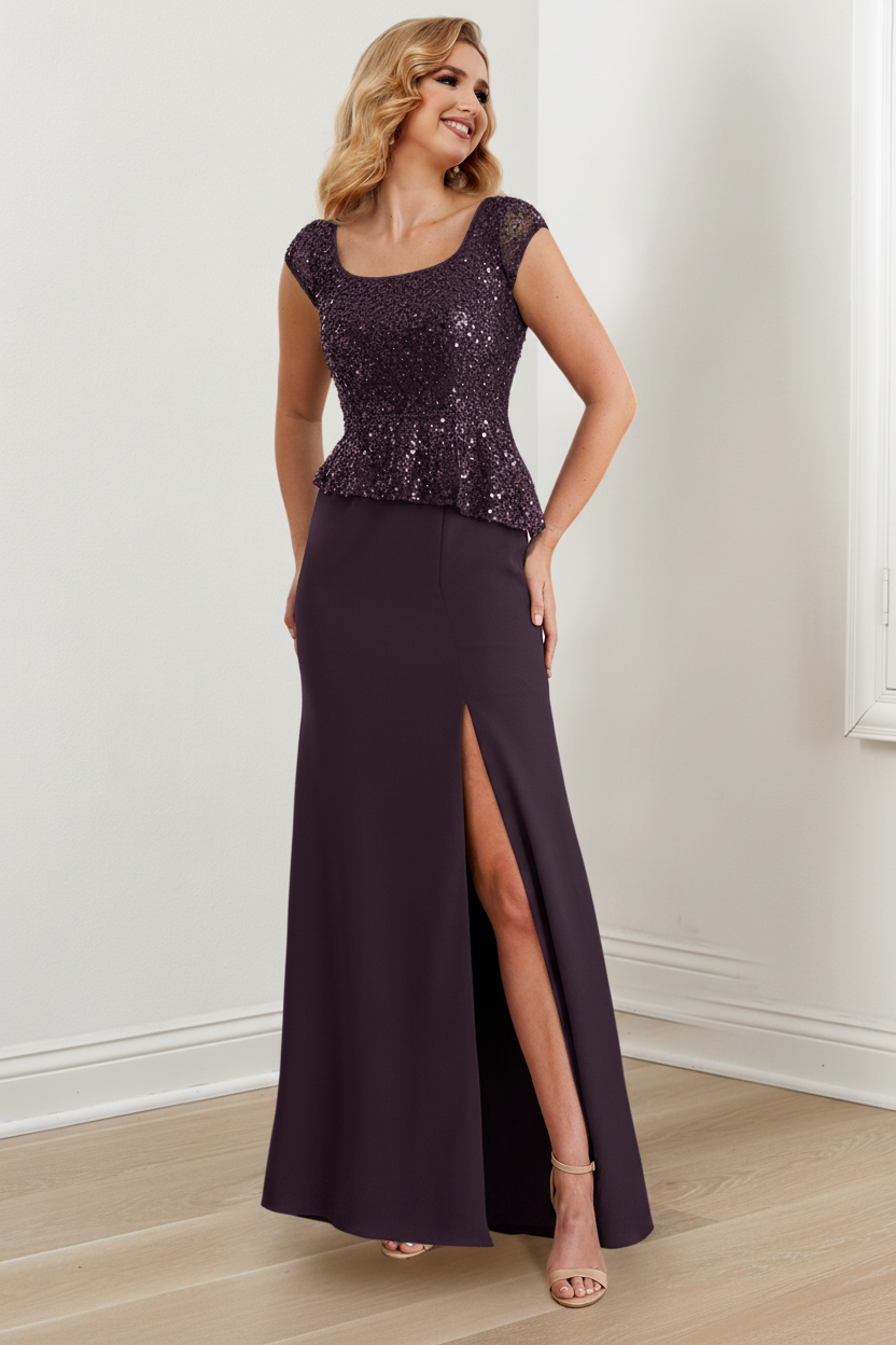 Sheath/Column Square Neck Floor-Length Mother of the Bride Dresses