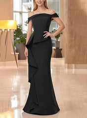 Sheath Column Off The Shoulder Floor Length Mother Of The Bride Dresses