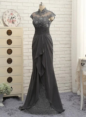 Sheath Column High Neck Floor Length Mother Of The Bride Dresses