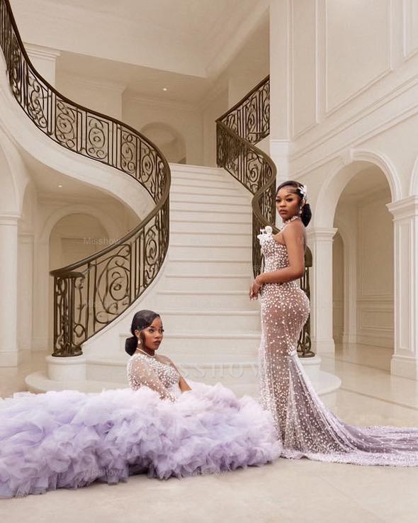 Shining Long Mermaid Silver Strapless Prom Dress with Rhinestone Embellishment