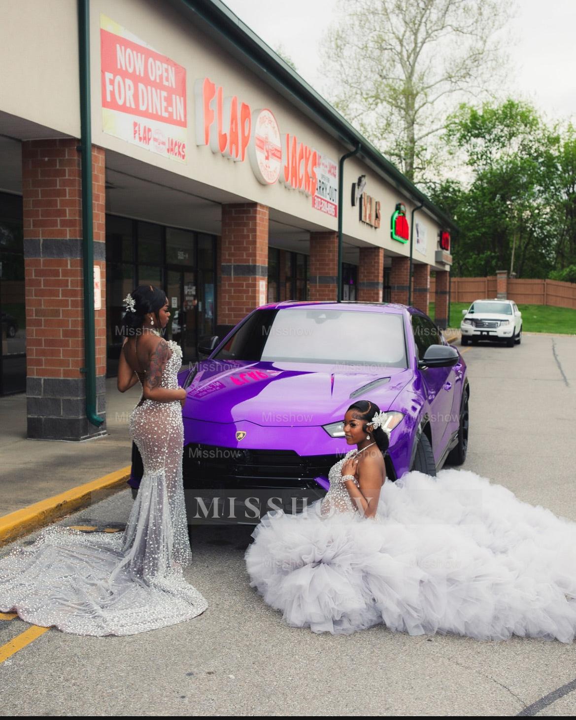 Shining Long Mermaid Silver Strapless Prom Dress with Rhinestone Embellishment