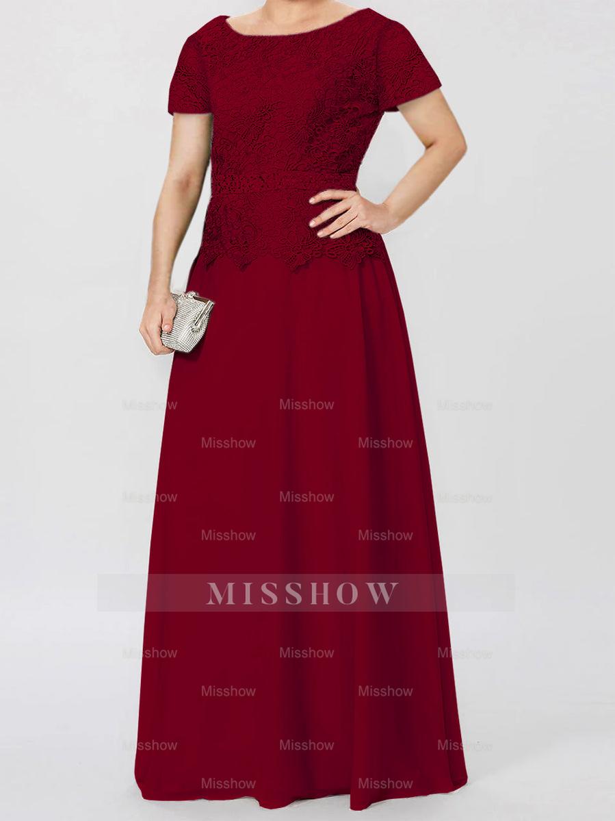 Short-Sleeve A-Line Princess Mother of the Bride Dress with Applique and Sequins