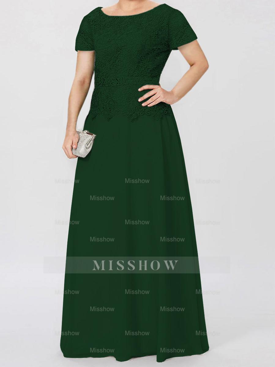 Short-Sleeve A-Line Princess Mother of the Bride Dress with Applique and Sequins